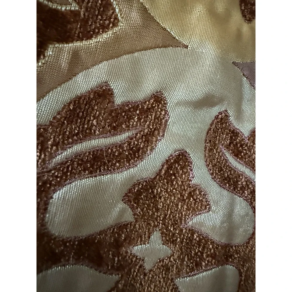 Nicole Miller NY Pillow Cover 28x21 Brown Gold Cut Velvet Medallion Chenille